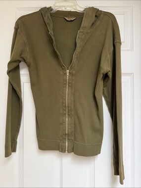 Hard Tail Olive Green Zip-Up Hoodie